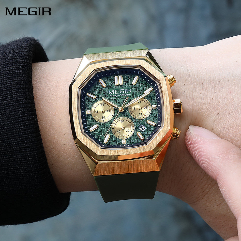 MEGIR Fashion Sport Military Watches for Men Top Luxury Quartz Wristwatch Silicone Strap Waterproof Date Clock Reloj Hombre 2215-0