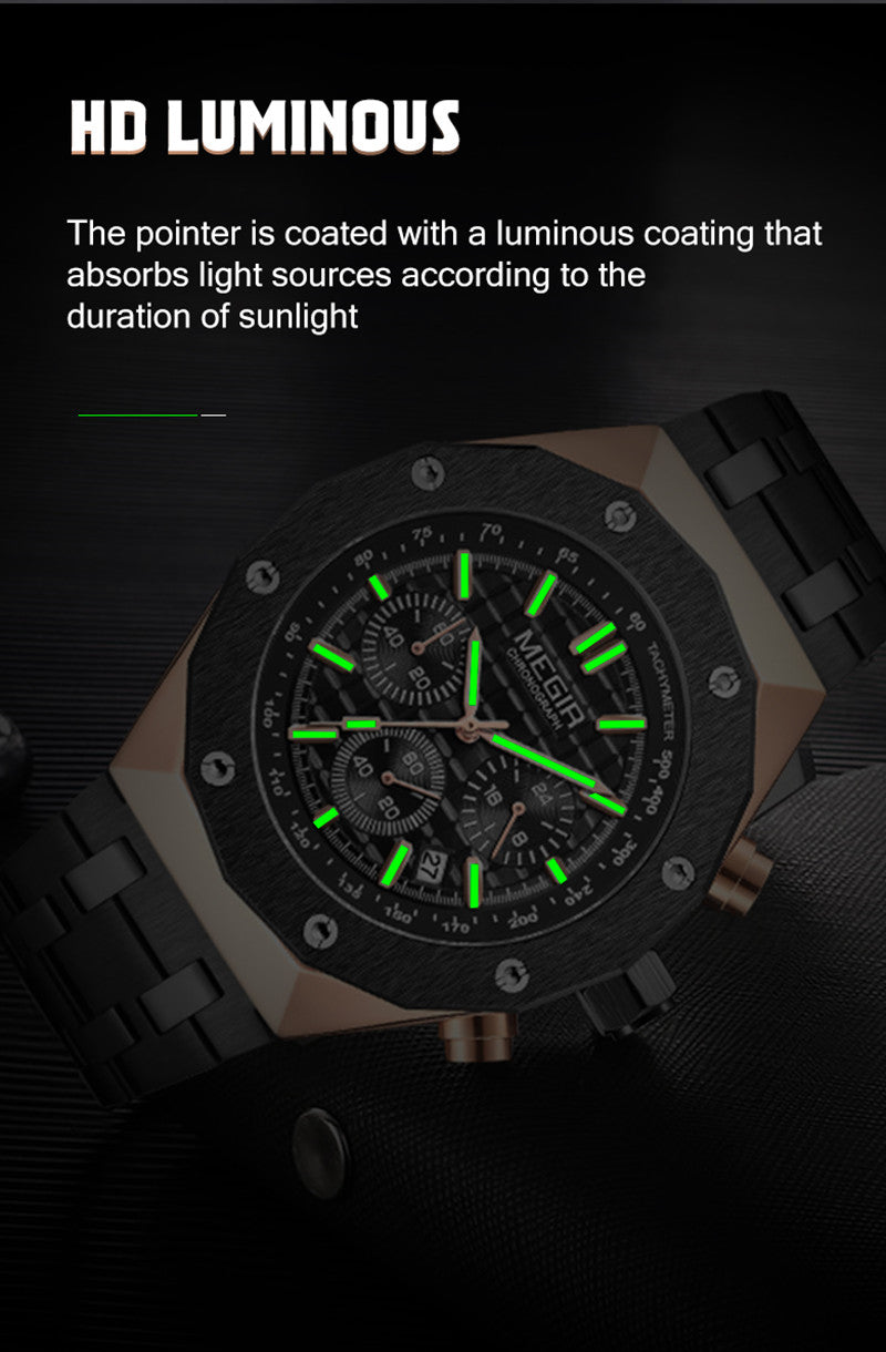 MEGIR Relogio Masculino Luxury Business Men Watches Fashion Military Watch Date Luminous Casual Quartz Wristwatch Man Clock 2213-10