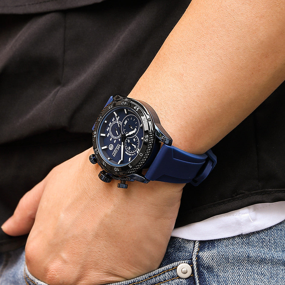 MEGIR Mens' Watches Luxury Fashion Military Sport Watch for Man Waterproof Luminous Silicone Quartz Wrist Watch Clock 2211-4