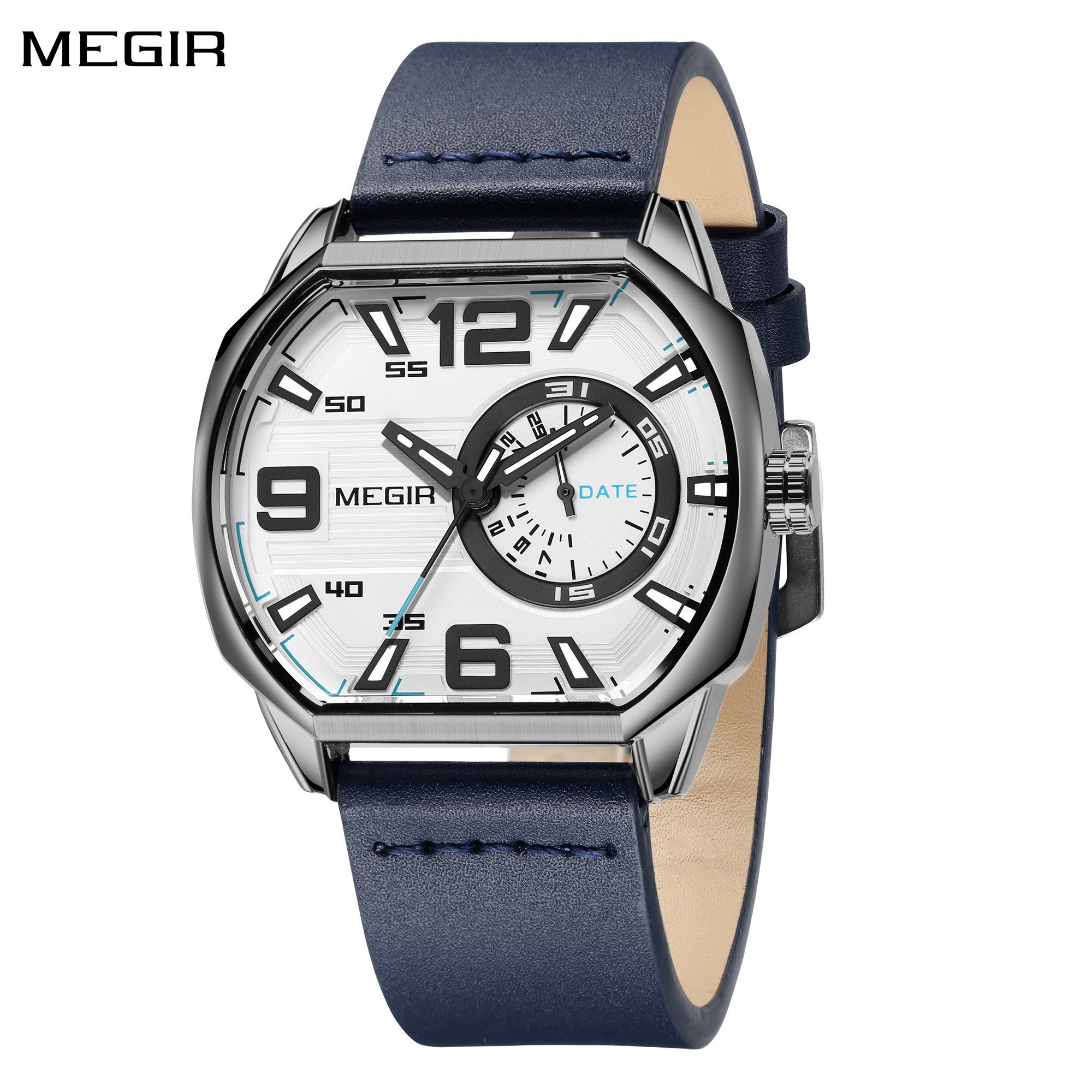 MEGIR Fashion Mens Watches Top Luxury Sport Military Watch Calendar Luminous Quartz Casual Man Wristwatch Clock Montre Homme-0