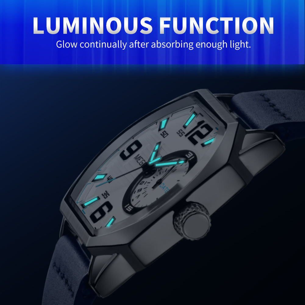 MEGIR Fashion Mens Watches Top Luxury Sport Military Watch Calendar Luminous Quartz Casual Man Wristwatch Clock Montre Homme-4