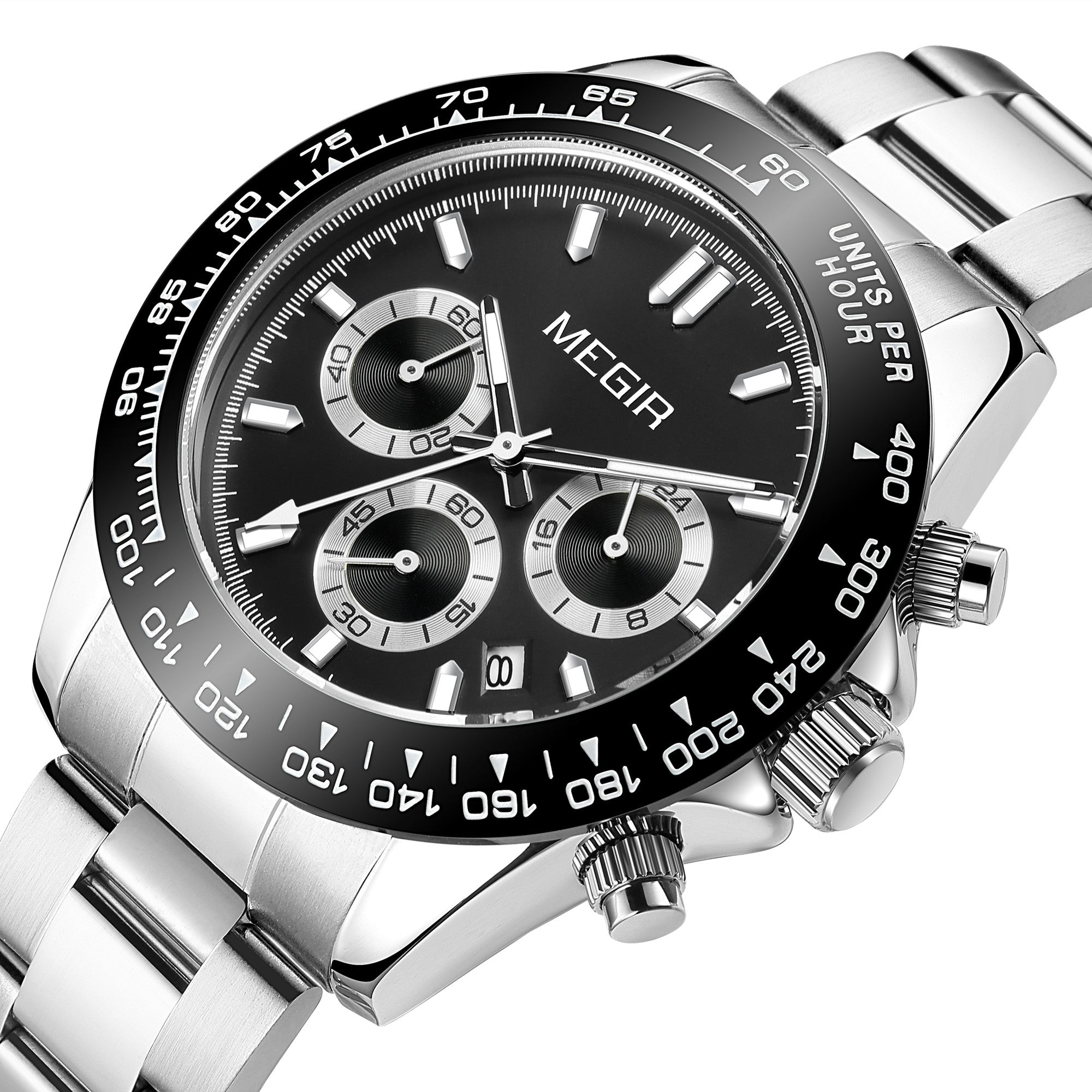 MEGIR Fashion Men Business Watches Stainless Steel Quartz Watch Top Brand Luxury Casual Wristwatch Waterproof Clock Reloj Hombre-9