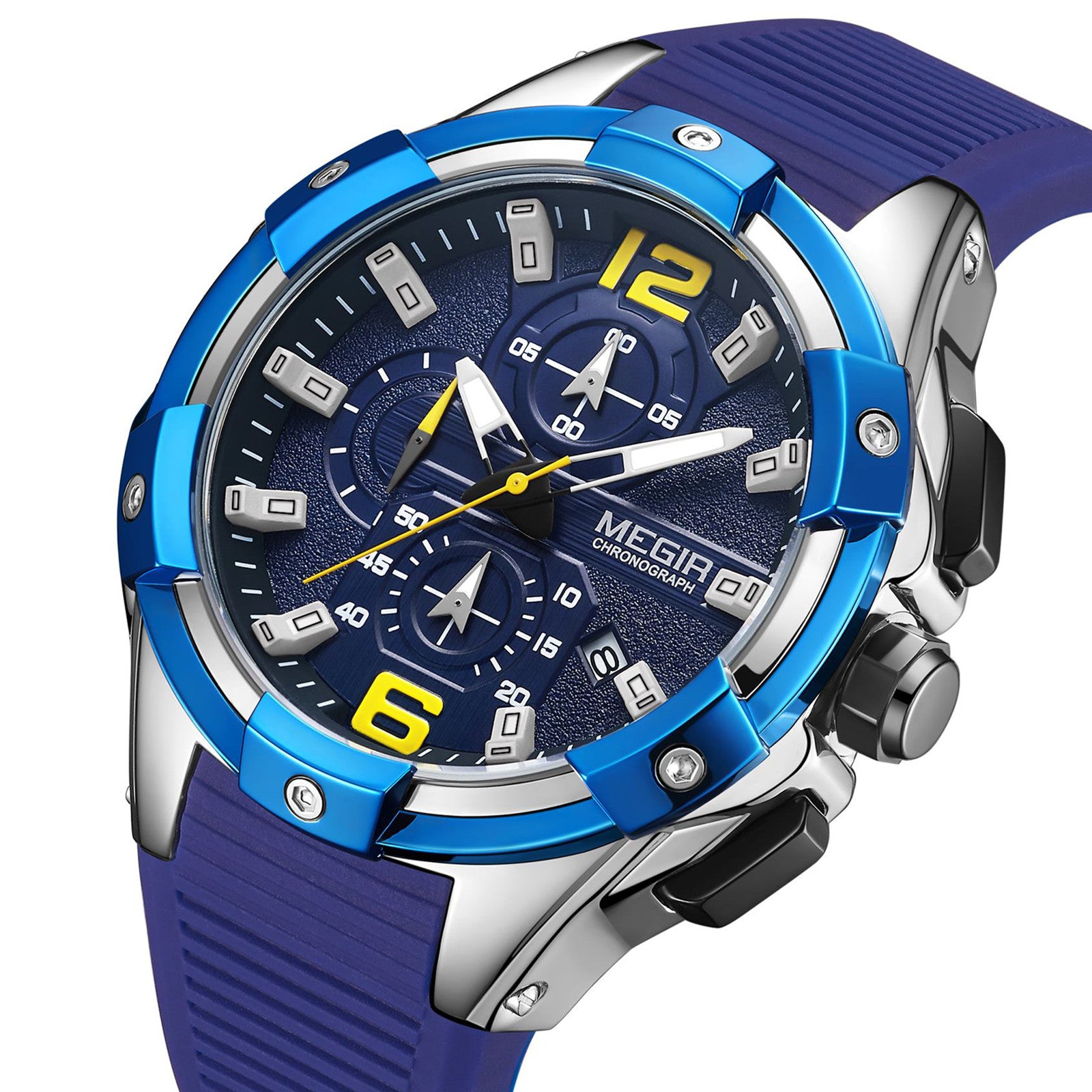 MEGIR Men's Chronograph Original Top Luxury Sports Military Watches for Men Date Luminous Wristwatches Clock Relogio Masculino-8