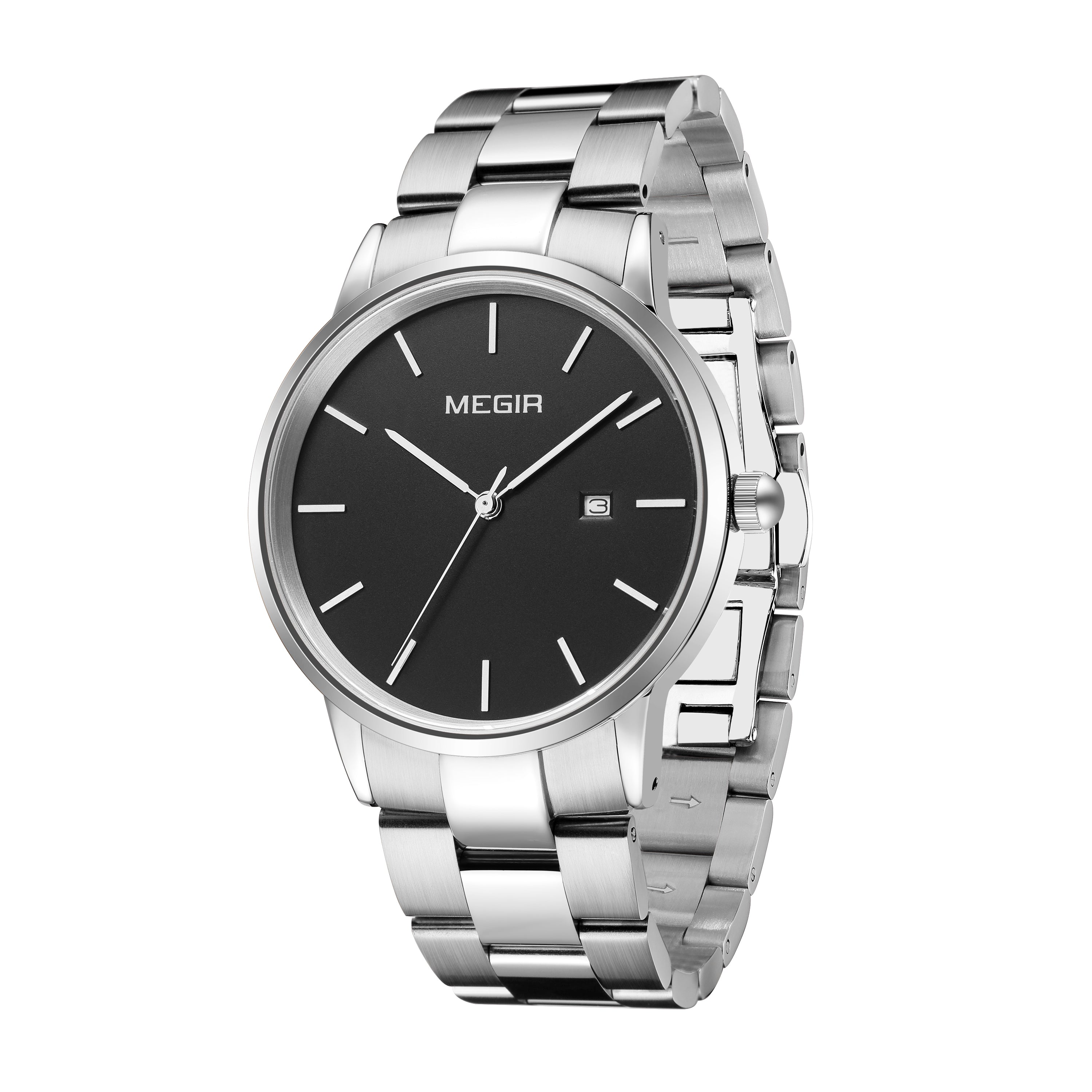 MEGIR Quartz Watch for Men Top Brand Luxury Steel Band Wristwatches Business Casual Date Clock Waterproof Relogio Masculino-9