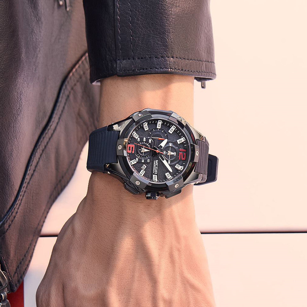 MEGIR Men's Chronograph Original Top Luxury Sports Military Watches for Men Date Luminous Wristwatches Clock Relogio Masculino-3