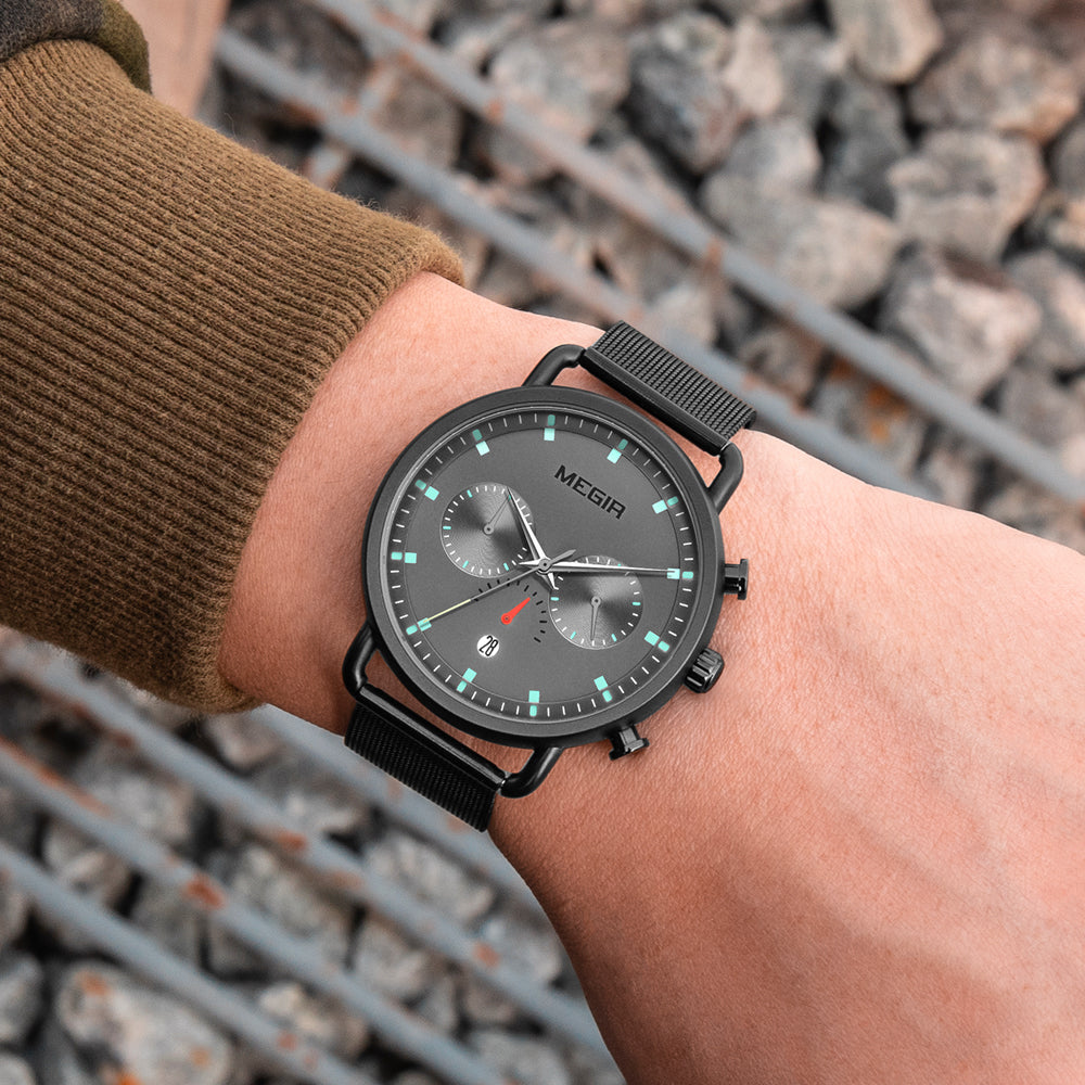 MEGIR Men Watch Top Brand Fashion Casual Quartz Watches Waterproof Date Man Sports Military Wristwatch Clock Relogio Masculino-2