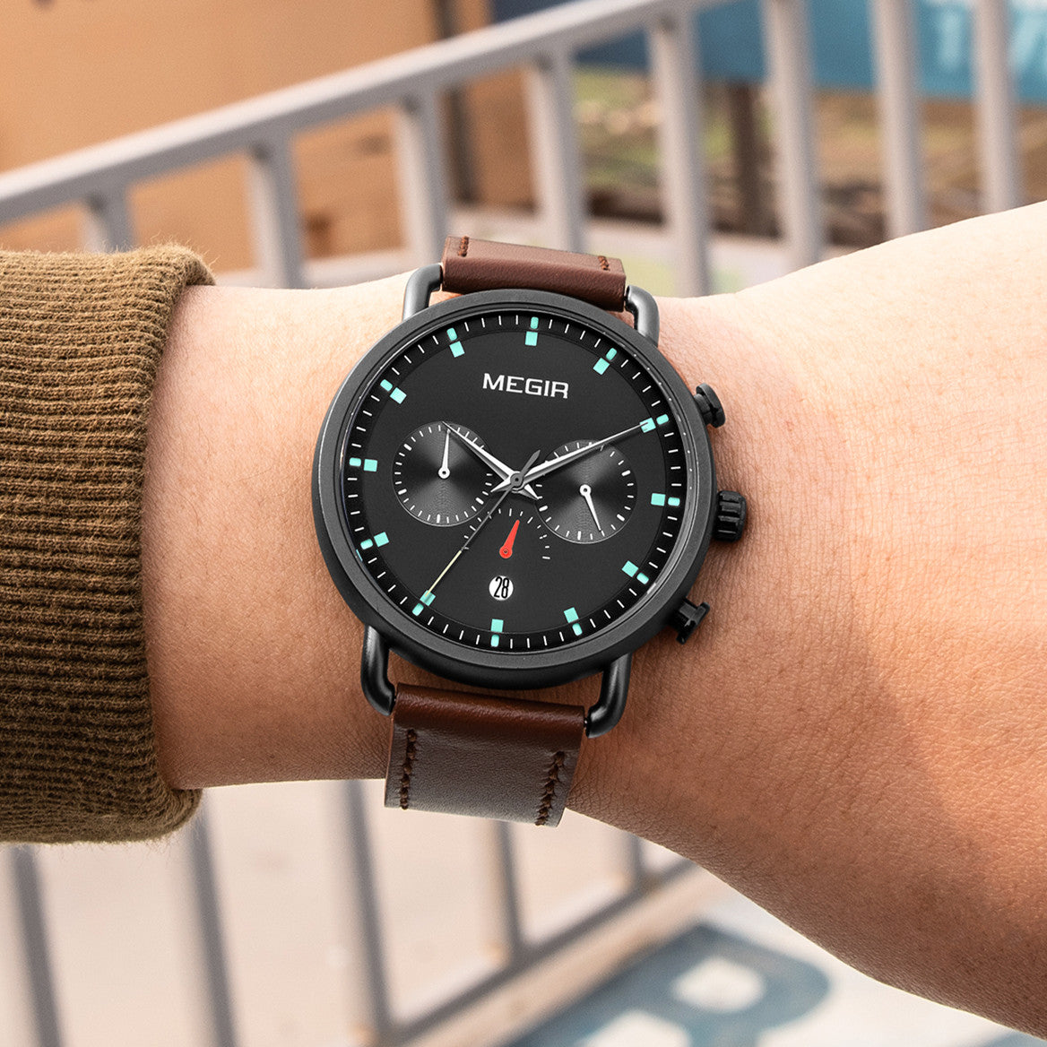 MEGIR Men Watch Top Brand Fashion Casual Quartz Watches Waterproof Date Man Sports Military Wristwatch Clock Relogio Masculino-6