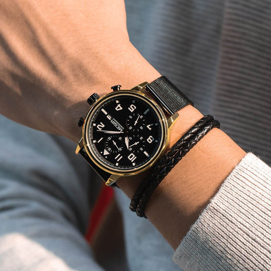 MEGIR Luxury Watches for Mens Casual Business Quartz Wrist Watch Calendar Date Man Clock Chronograph Relogio Masculino 2157-1