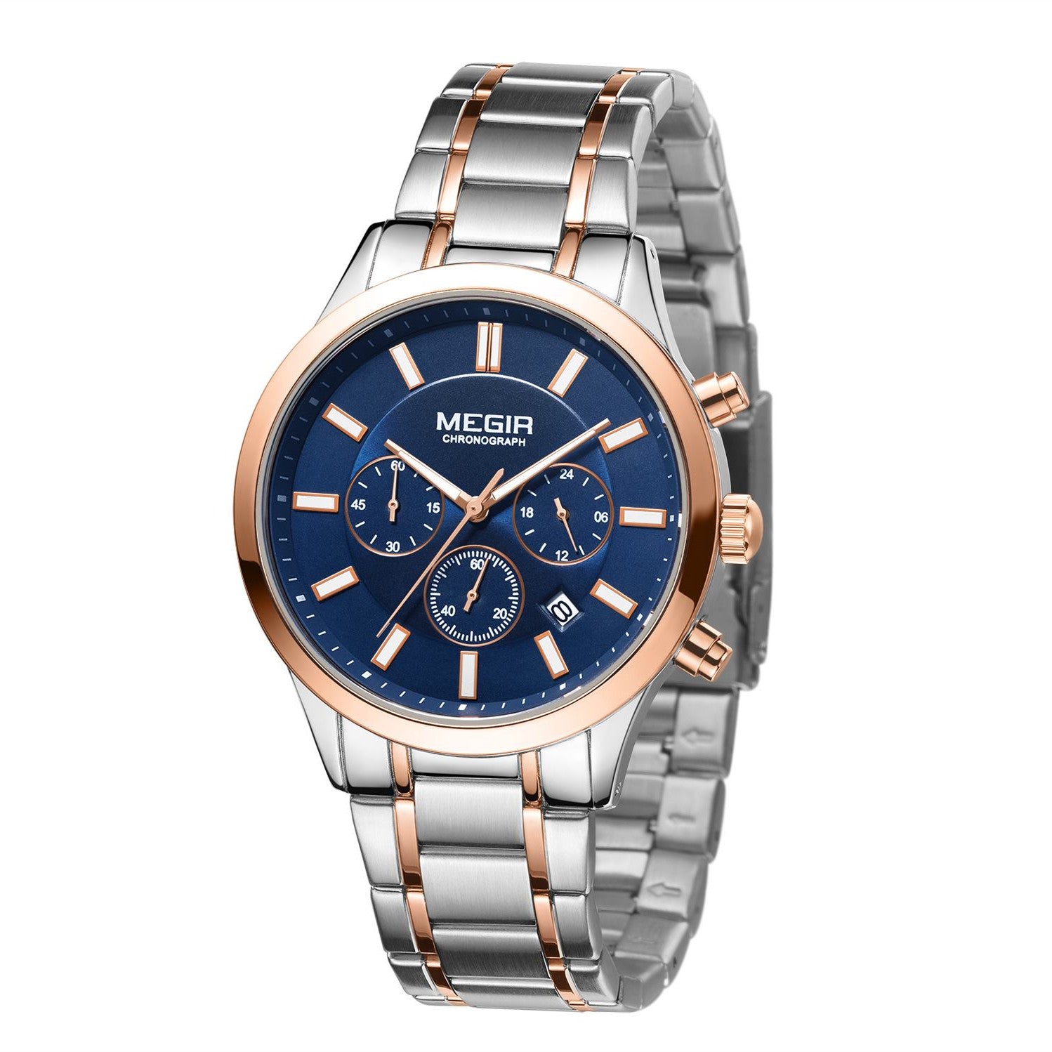 MEGIR Stainless Steel Waterproof Wrist Watches for Men Luminous Chronograph Business Quartz Men's Casual Clock Reloj Hombre-8