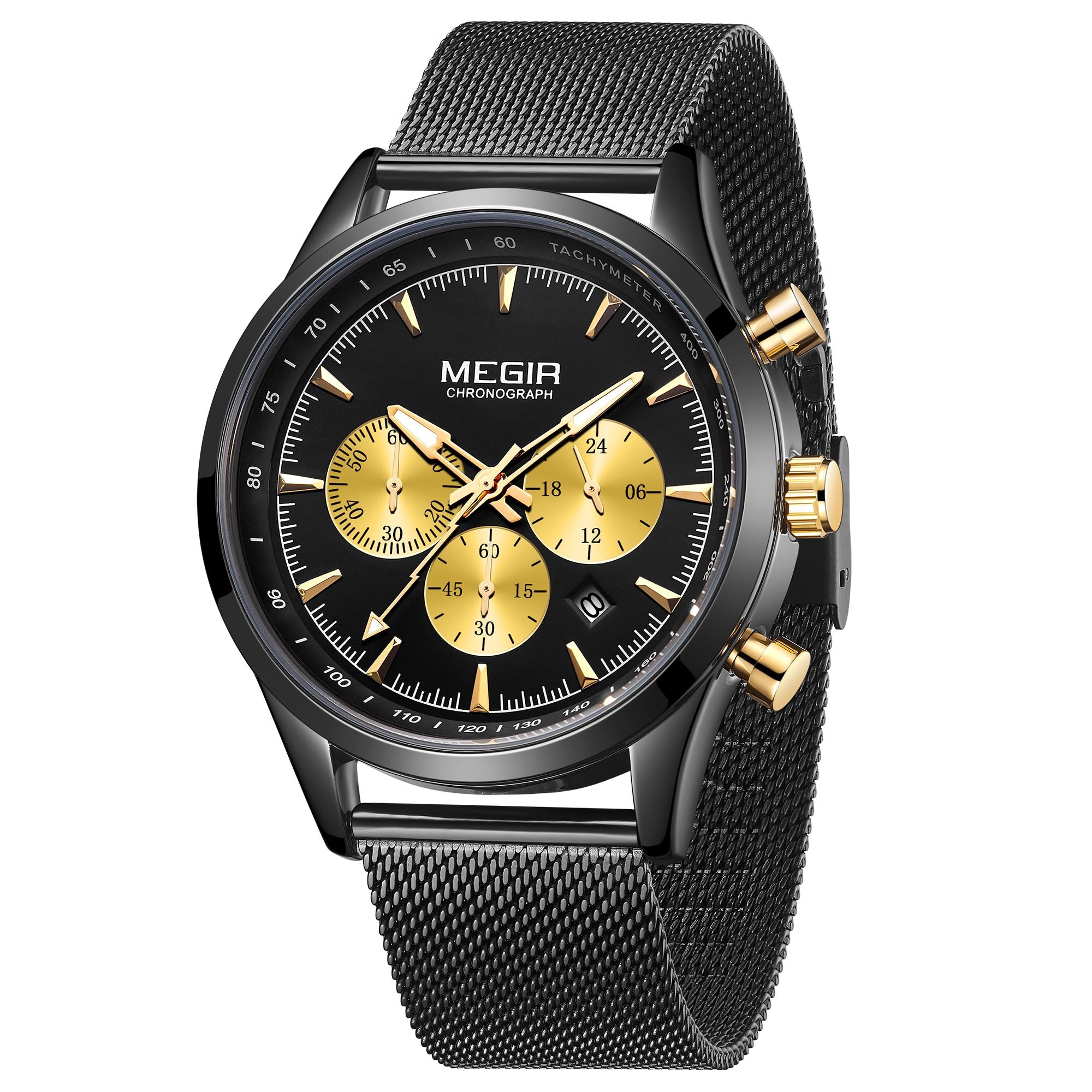 MEGIR Fashion Watch for Men Top Luxury Big Dial Business Quartz Watches Waterproof Steel Wrist Watch Clock Relogio Masculino-9