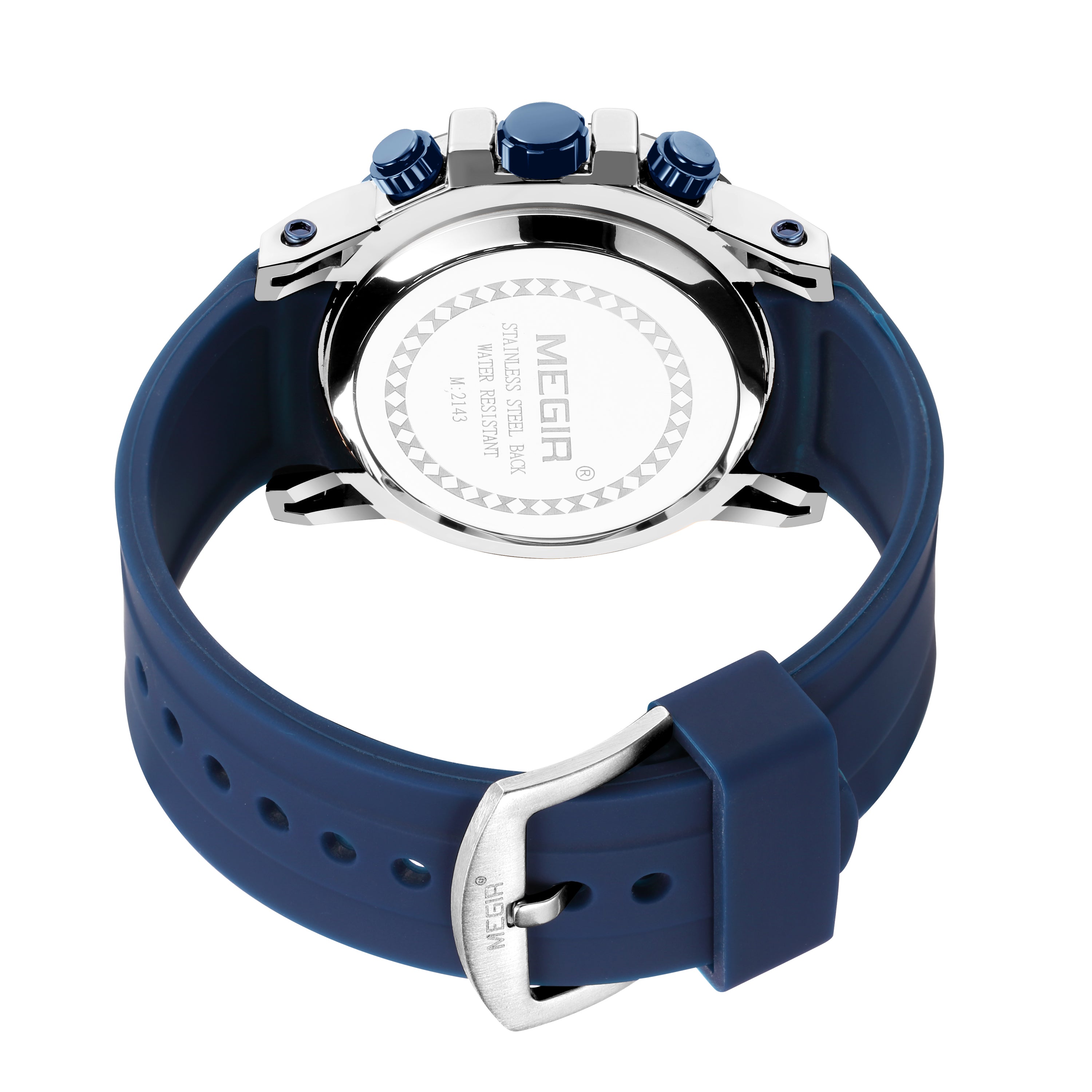 MEGIR Men's Sports Military Watches Fashion Luxury Quartz Wristwatch Silicone Strap Waterproof Chronograph Luminous Male Clock-12