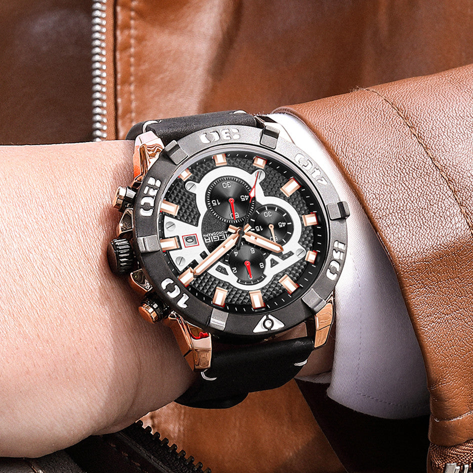 MEGIR Men Watches Fashion Luxury Big Dial Sports Watches Waterproof Quartz Wristwatch Chronograph Man Casual Luminous Clock 2136-1