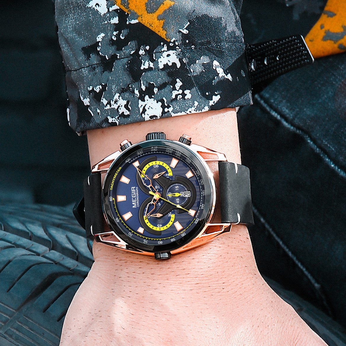 MEGIR Top Brand Luxury Men's Wrist Watch Man Luminous Waterproof Sport Men Quartz Wristwatches Relogio Masculino Dropshipping-2