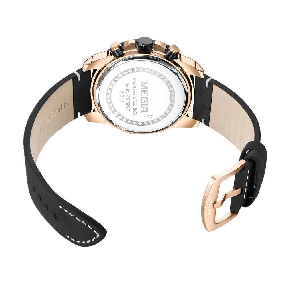 MEGIR Men Watches Fashion Luxury Big Dial Sports Watches Waterproof Quartz Wristwatch Chronograph Man Casual Luminous Clock 2136-8