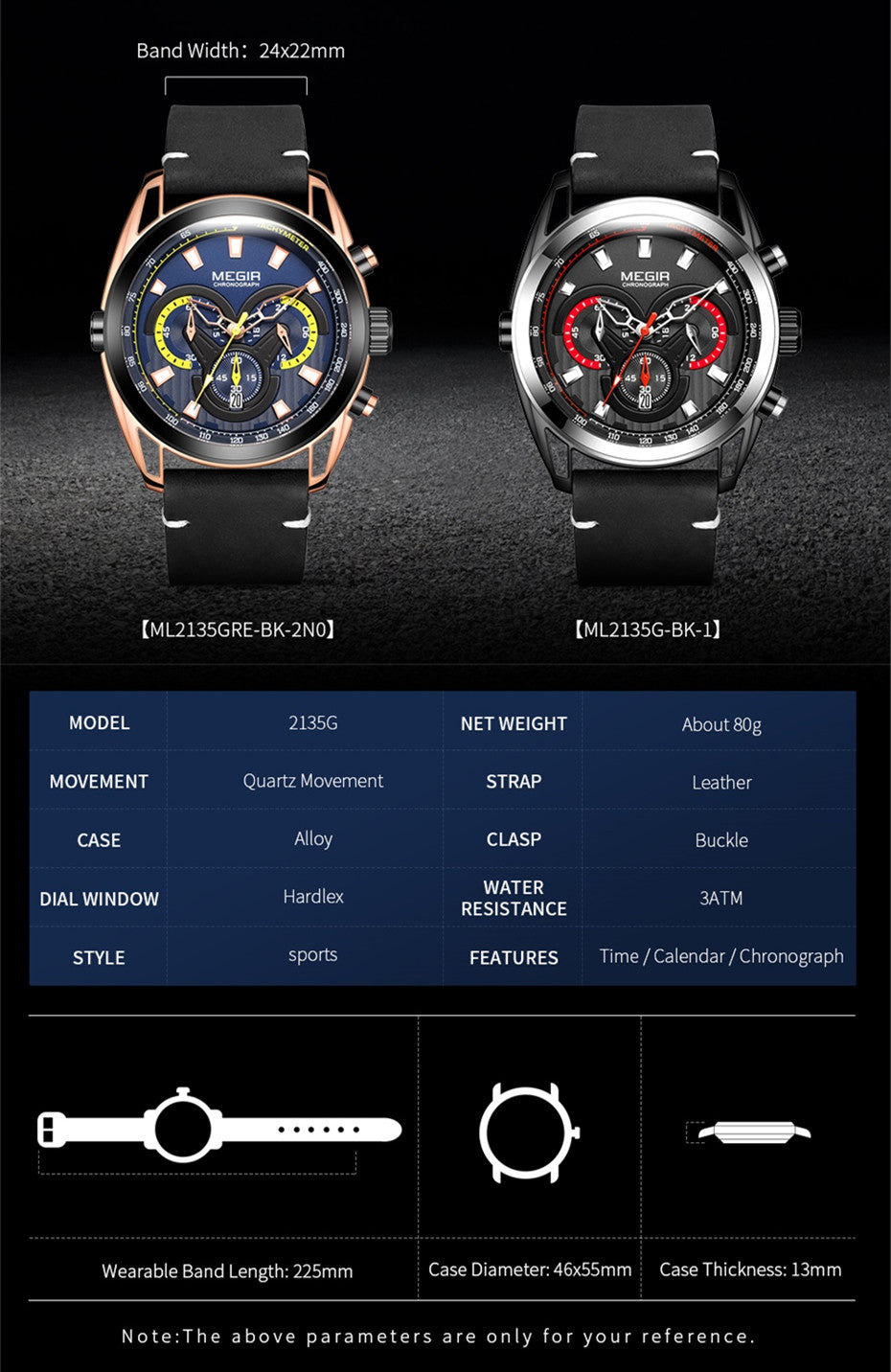 MEGIR Top Brand Luxury Men's Wrist Watch Man Luminous Waterproof Sport Men Quartz Wristwatches Relogio Masculino Dropshipping-7