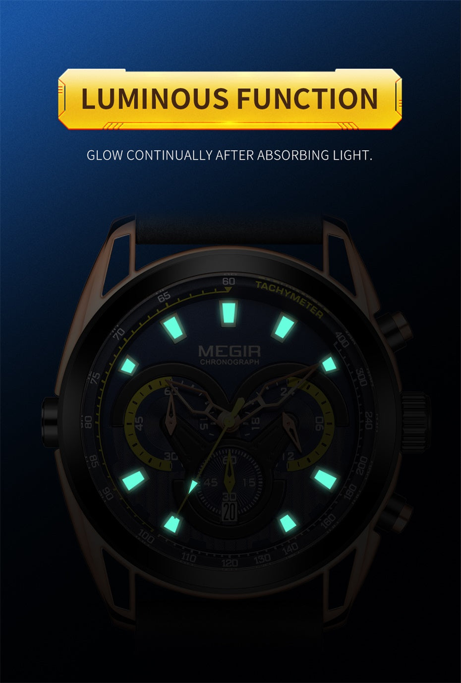 MEGIR Top Brand Luxury Men's Wrist Watch Man Luminous Waterproof Sport Men Quartz Wristwatches Relogio Masculino Dropshipping-10