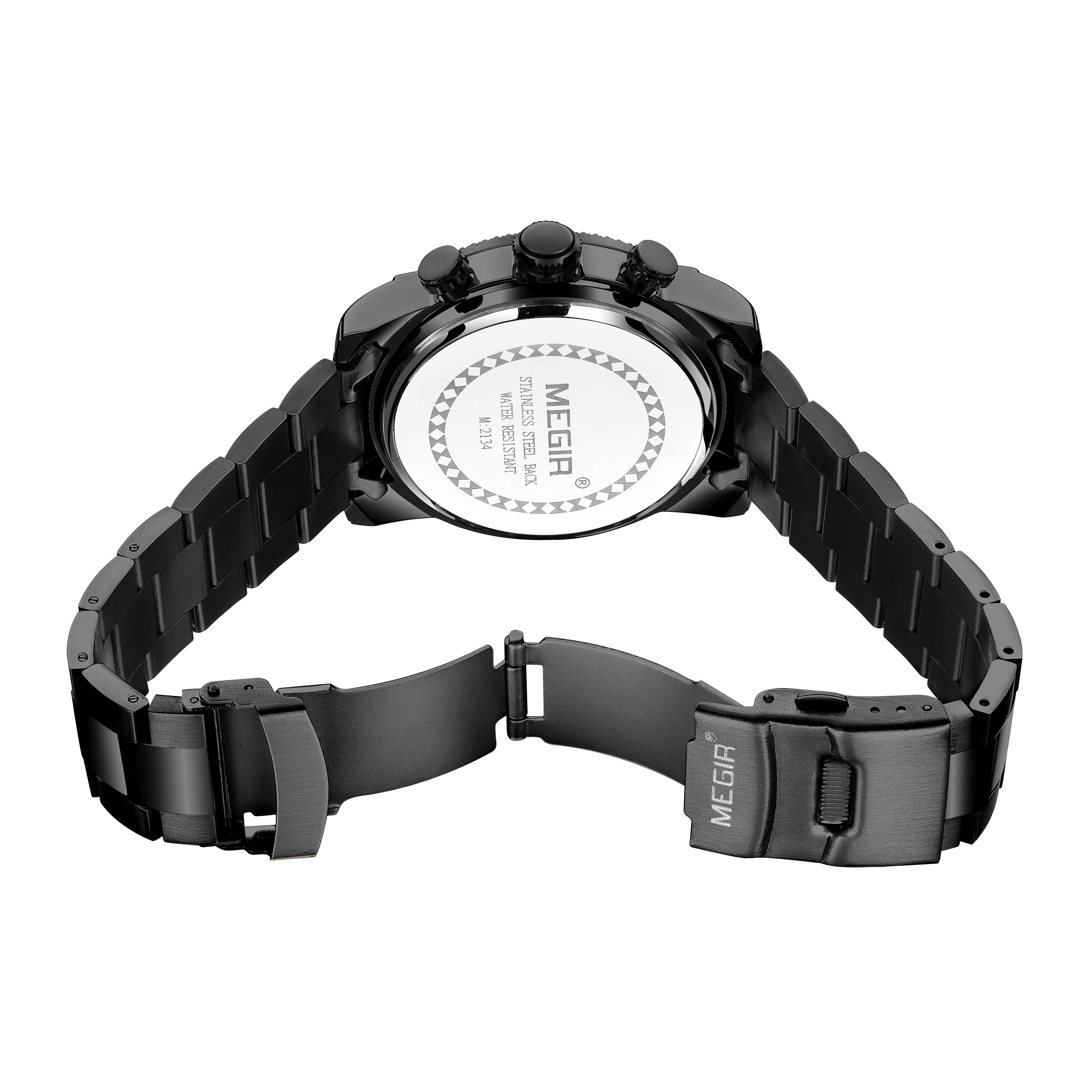 MEGIR Mens Watches Top Brand Luxury Business Wristwatch Waterproof Calendar Quartz Casual Clock Stainless Steel Man Chronograph-12