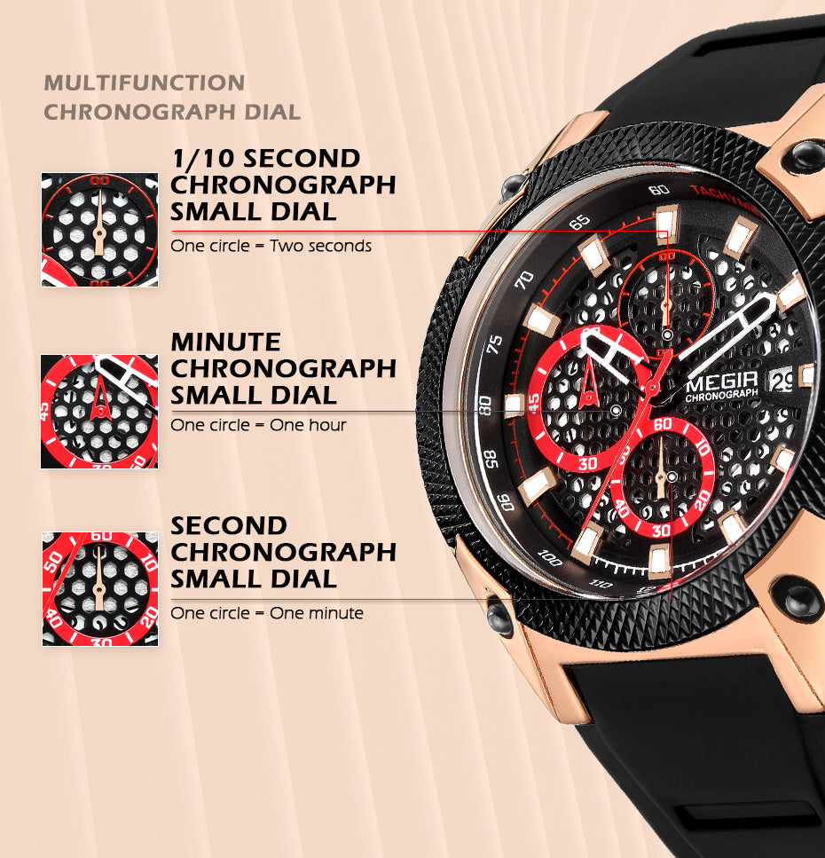 MEGIR Fashion Sports Military Watches for Mens Top Brand Luxury Military Wristwatch Silicone Waterproof Clock Relogio Masculino-10