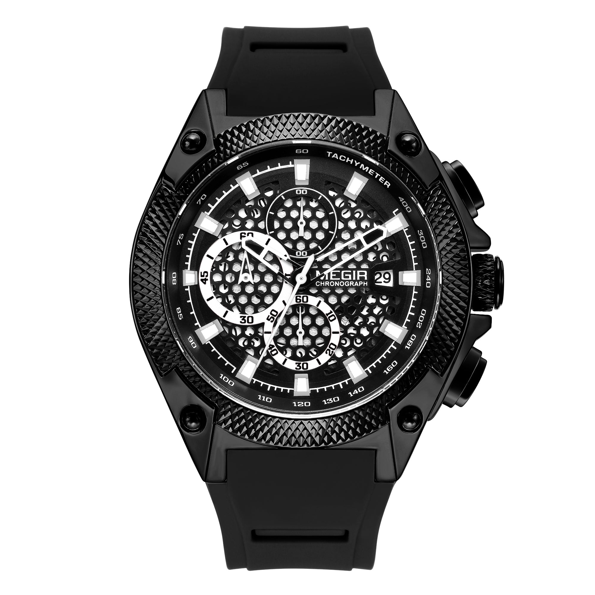 MEGIR Fashion Sports Military Watches for Mens Top Brand Luxury Military Wristwatch Silicone Waterproof Clock Relogio Masculino-6
