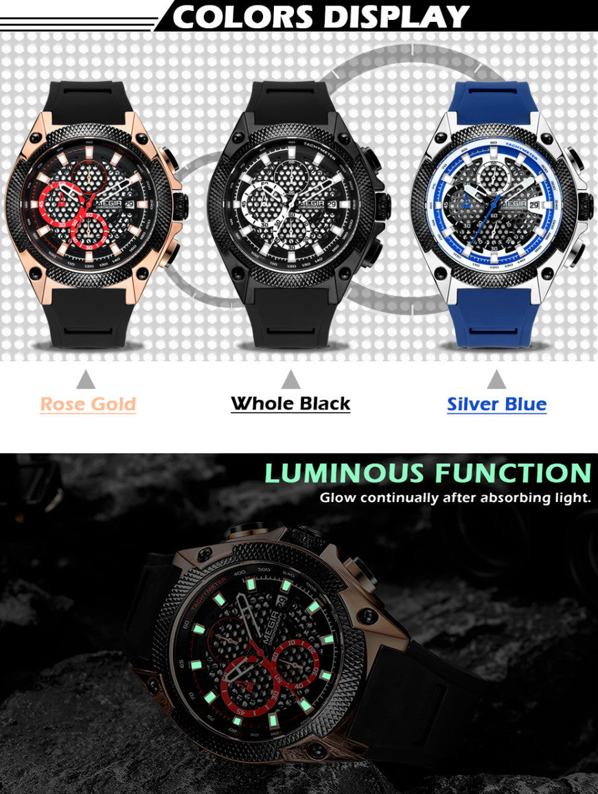 MEGIR Fashion Sports Military Watches for Mens Top Brand Luxury Military Wristwatch Silicone Waterproof Clock Relogio Masculino-11