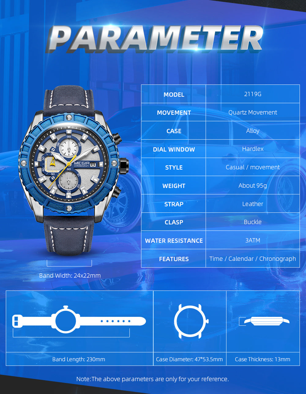 MEGIR Watches Luxury Sport Military Watch for Mens Fashion Casual Quartz Wristwatch Luminous Clock Man Chronograph Reloj Hombre-11