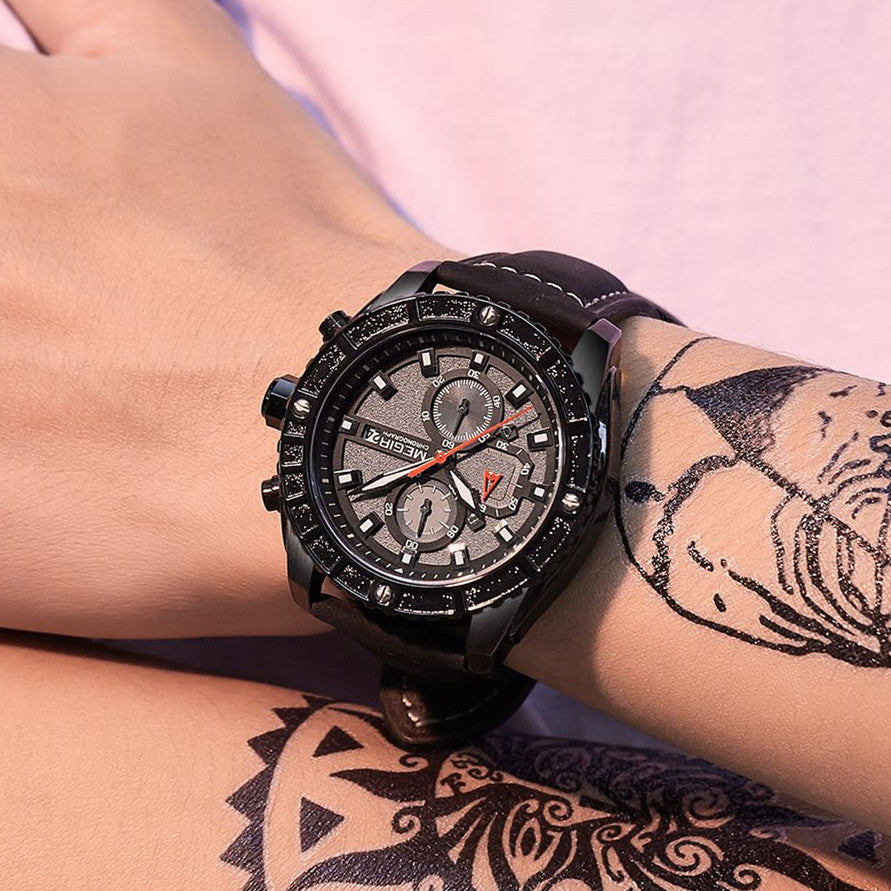 MEGIR Watches Luxury Sport Military Watch for Mens Fashion Casual Quartz Wristwatch Luminous Clock Man Chronograph Reloj Hombre-4