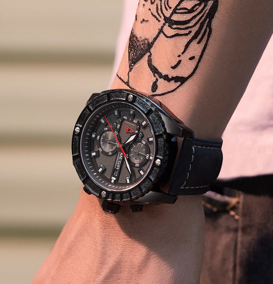 MEGIR Watches Luxury Sport Military Watch for Mens Fashion Casual Quartz Wristwatch Luminous Clock Man Chronograph Reloj Hombre-5