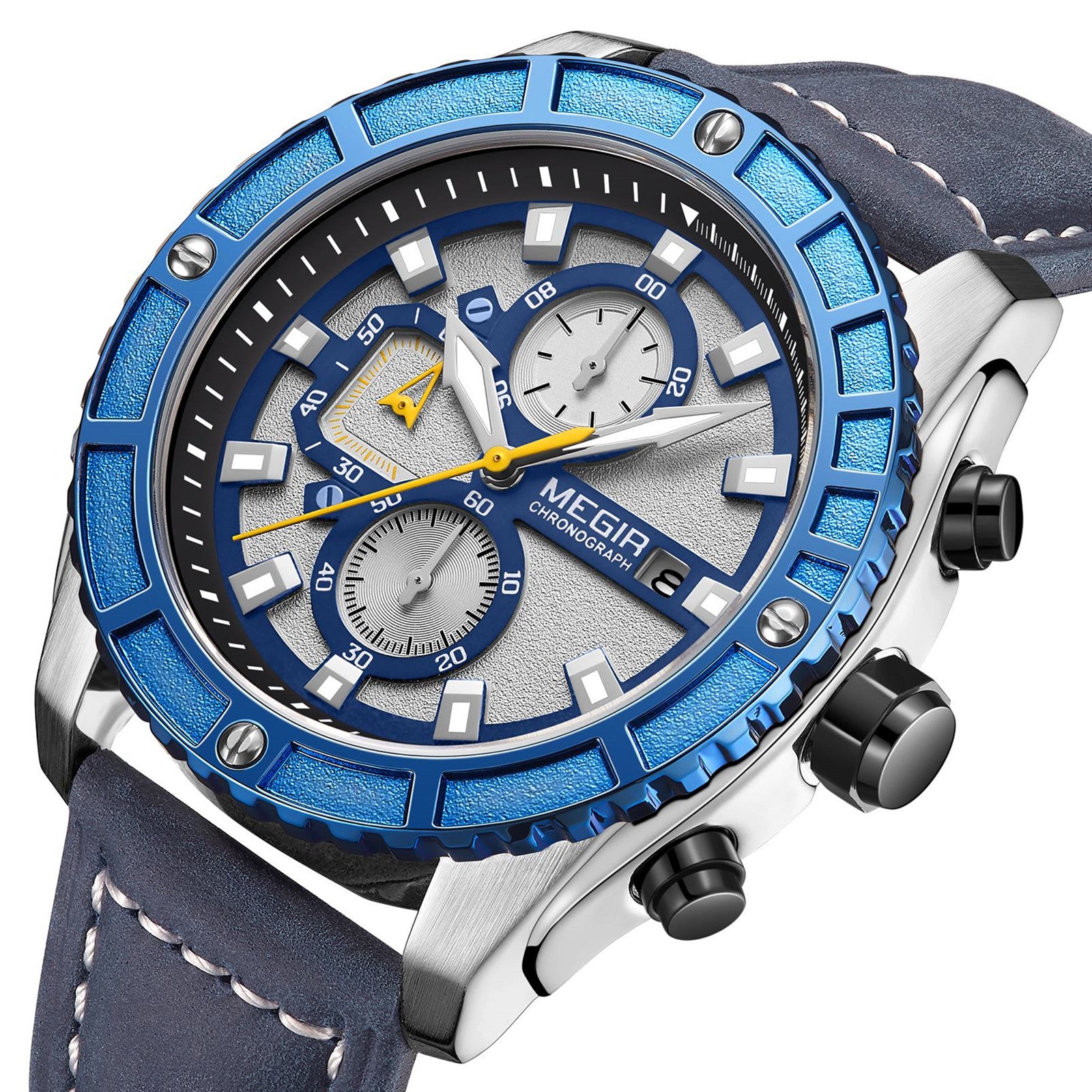 MEGIR Watches Luxury Sport Military Watch for Mens Fashion Casual Quartz Wristwatch Luminous Clock Man Chronograph Reloj Hombre-6