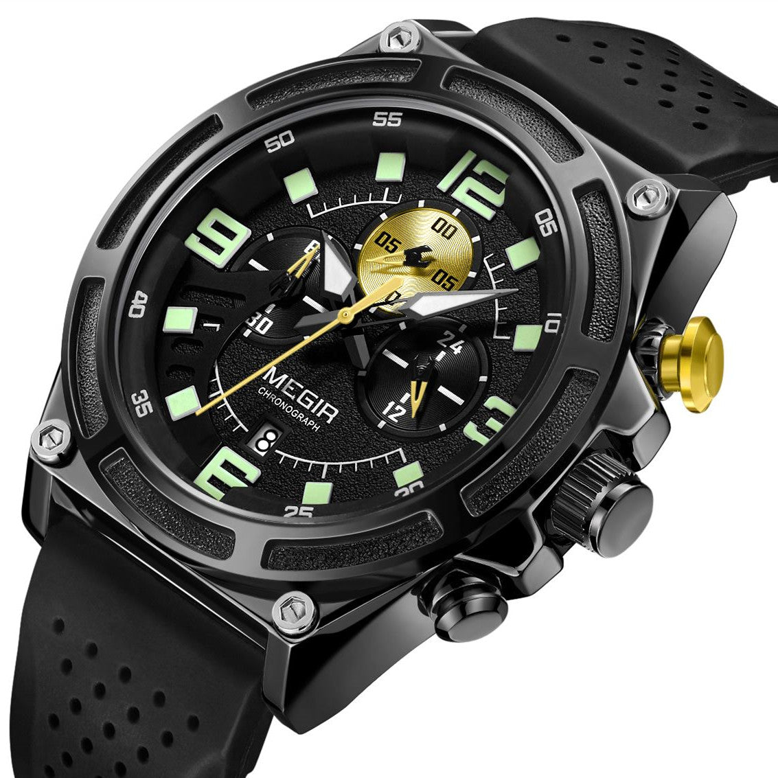 MEGIR Man Chronograph Top Brand Luxury Military Sports Watches for Men Waterproof Date Silicone Wristwatch Clock Reloj Hombre-1