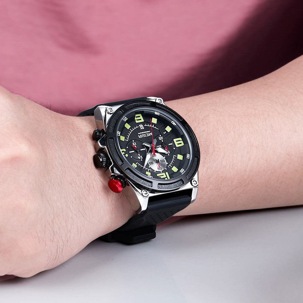 MEGIR Man Chronograph Top Brand Luxury Military Sports Watches for Men Waterproof Date Silicone Wristwatch Clock Reloj Hombre-4
