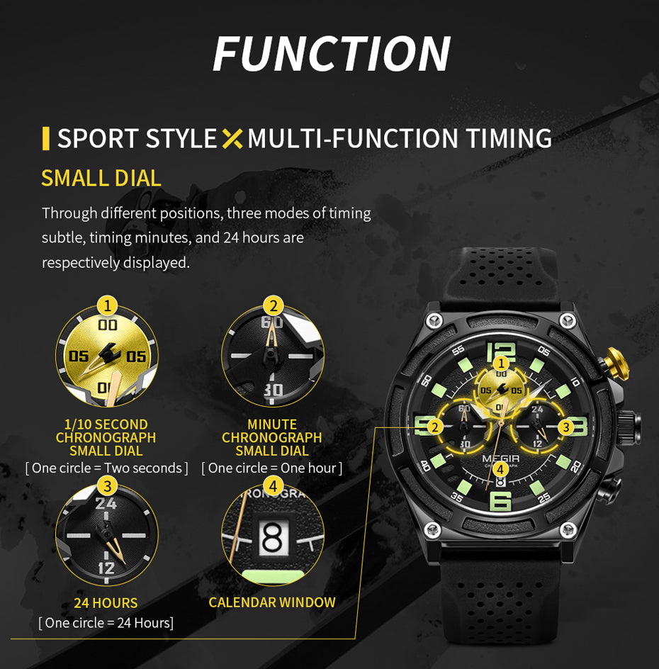 MEGIR Man Chronograph Top Brand Luxury Military Sports Watches for Men Waterproof Date Silicone Wristwatch Clock Reloj Hombre-7