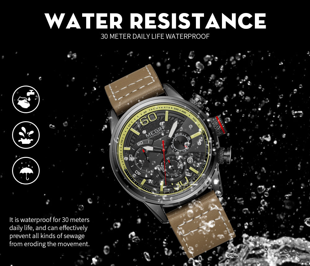 MEGIR Fashion Mens Watches Top Brand Luxury Sports Chronograph Quartz Wrist Watch Men Business Wristwatch Relogio Masculino 2110-10