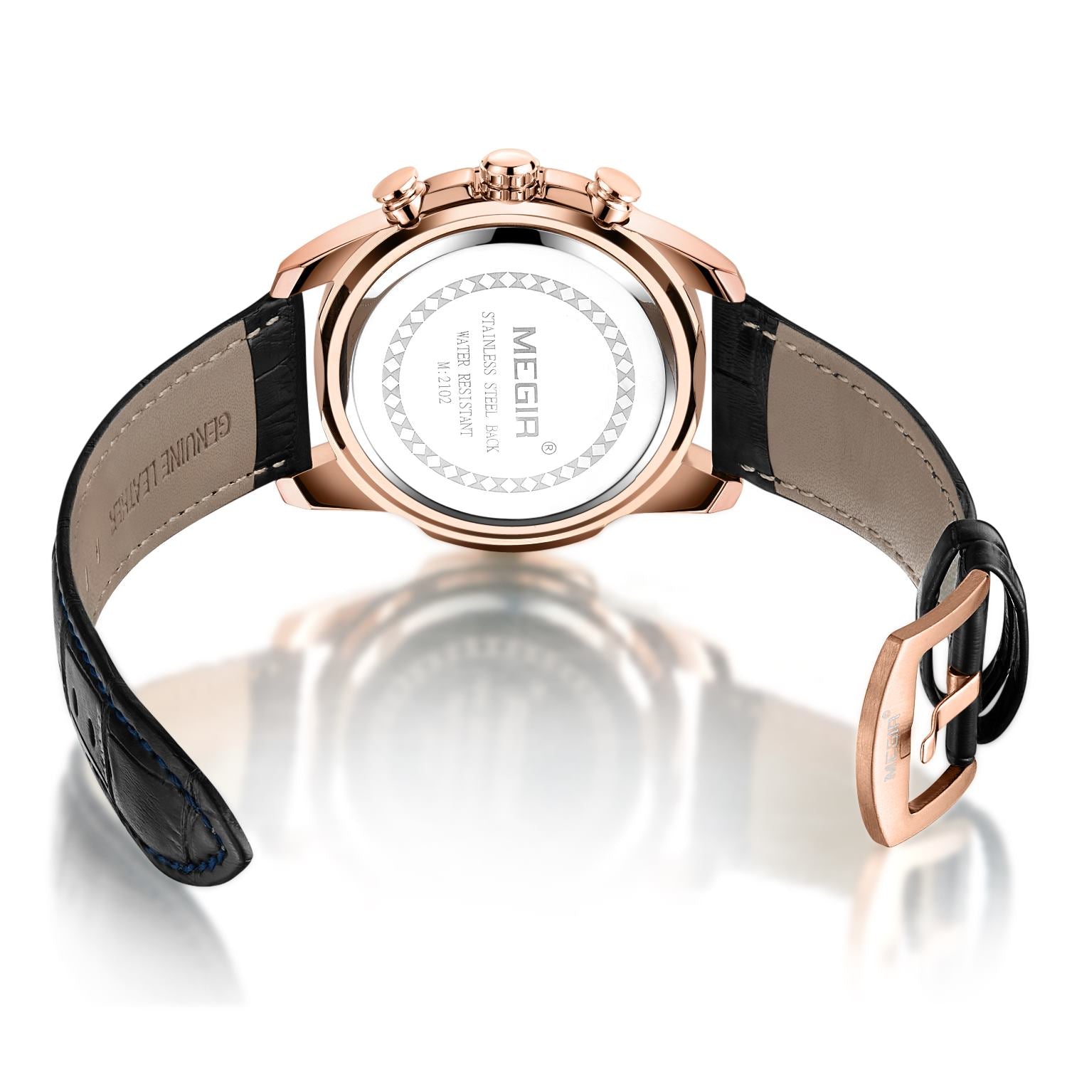 MEGIR Sport Watches for Men Fashion Luxury Military Quartz Wristwatch Leather Waterproof Man Chronograph Clock Relogio Masculino-11