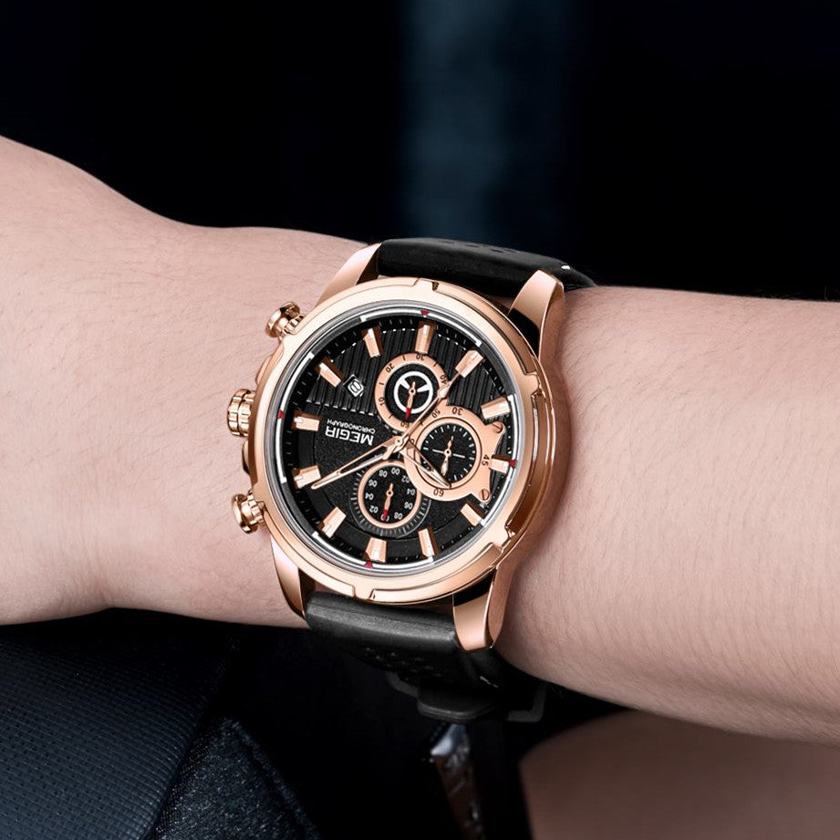 MEGIR Brand Luxury Sport Quartz Watch Silicone Chronograph Men Wristwatches Waterproof Male Calendar Clock Wrist Watch 2101-2