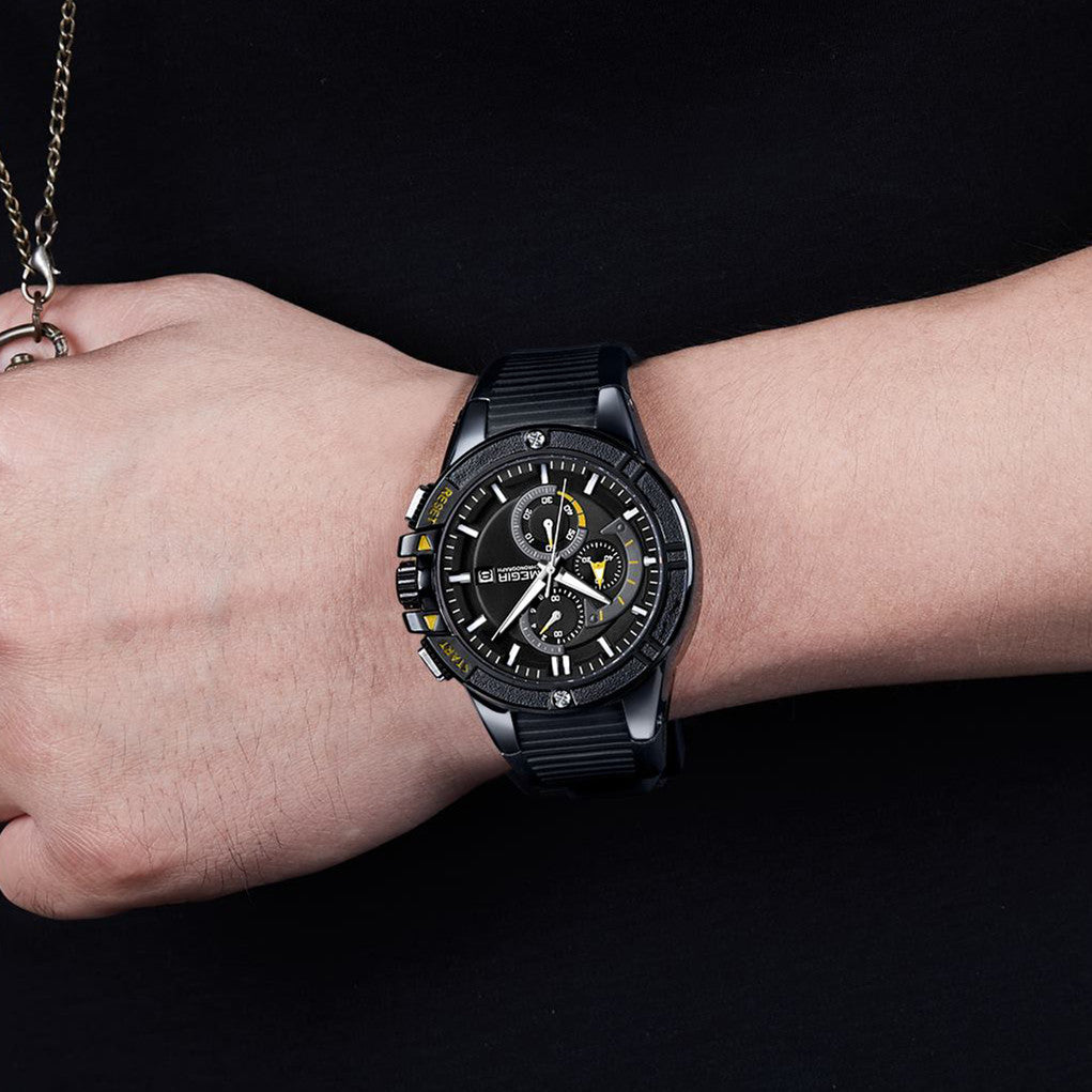 MEGIR Watches for Men Chronograph Fashion Luxury Sports Watches Silicone Strap Waterproof Calendar Quartz Man Clock Wristwatch-2