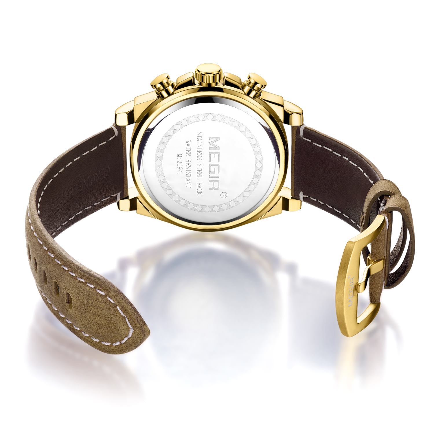 MEGIR Men Watches Brand Luxury Sports Quartz Chronograph Men's Army Military Wristwatch Leather Strap Male Clock Reloj Hombre-11