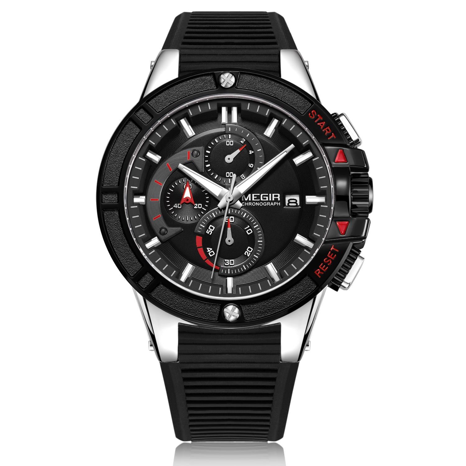 MEGIR Watches for Men Chronograph Fashion Luxury Sports Watches Silicone Strap Waterproof Calendar Quartz Man Clock Wristwatch-5