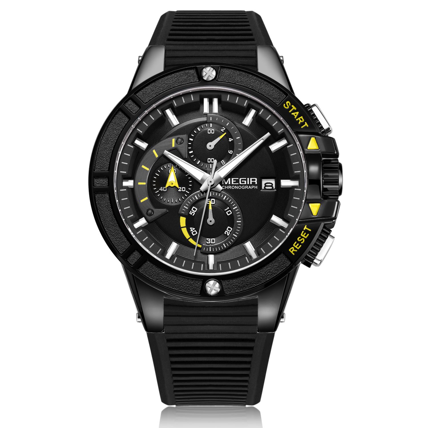 MEGIR Watches for Men Chronograph Fashion Luxury Sports Watches Silicone Strap Waterproof Calendar Quartz Man Clock Wristwatch-6