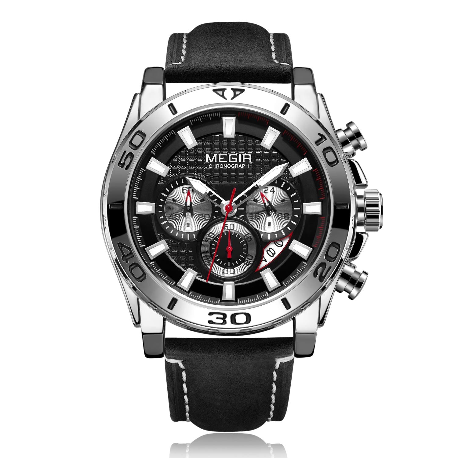 MEGIR Men Watches Brand Luxury Sports Quartz Chronograph Men's Army Military Wristwatch Leather Strap Male Clock Reloj Hombre-10