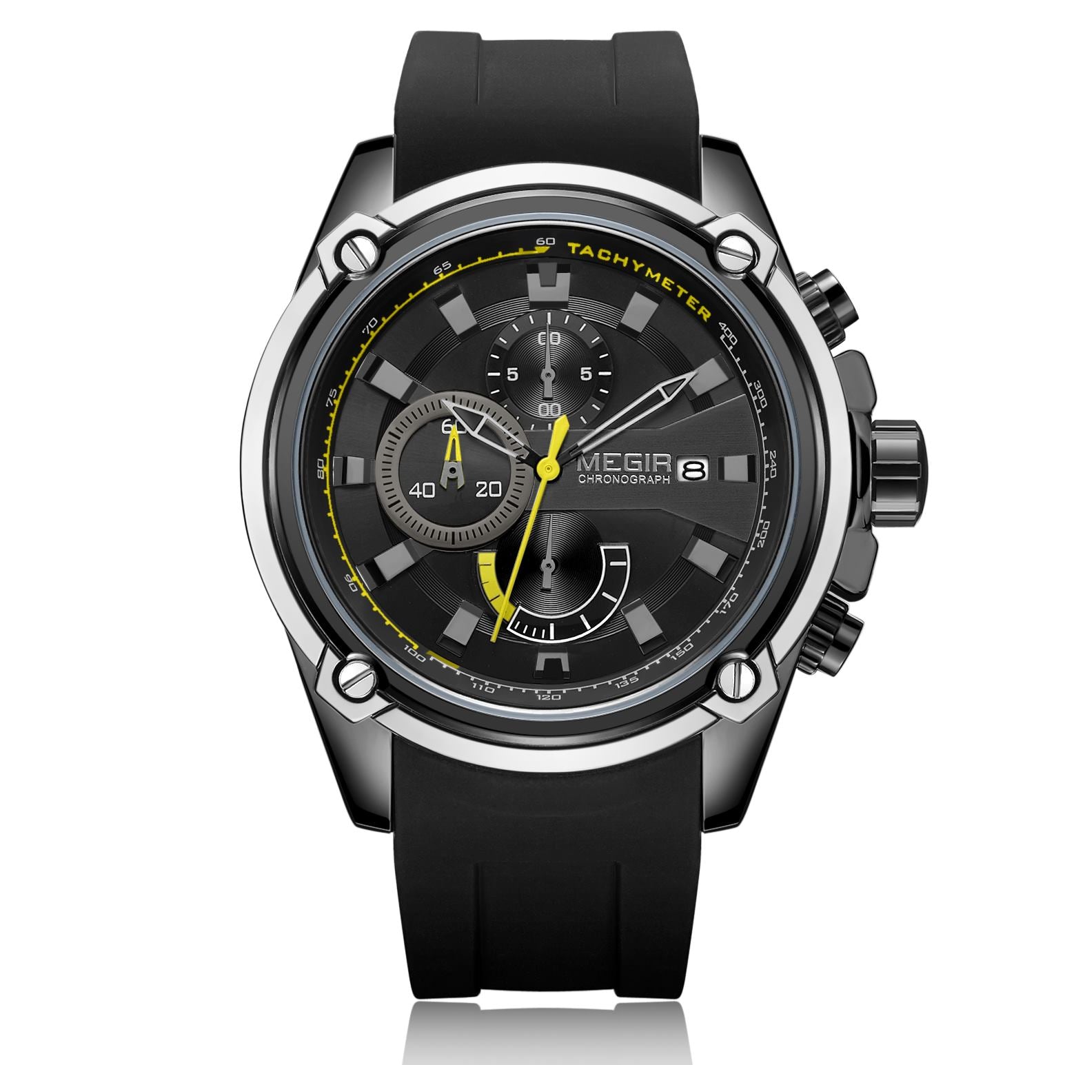 MEGIR Reloj Hombre Original Luxury Chronograph Men Sport Silicone Date Quartz Watches Waterproof Wristwatch Relogio Masculino-5