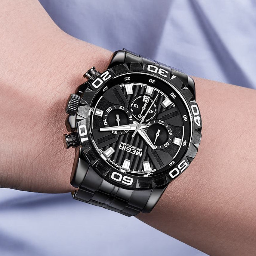MEGIR Watches Business Mens Watches Top Brand Luxury Quartz Casual Wristwatch Date Clock Waterproof Wrist Watch Chronograph 2087-2