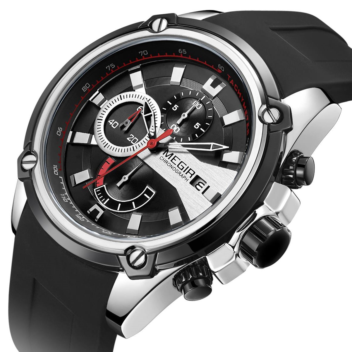 MEGIR Reloj Hombre Original Luxury Chronograph Men Sport Silicone Date Quartz Watches Waterproof Wristwatch Relogio Masculino-8