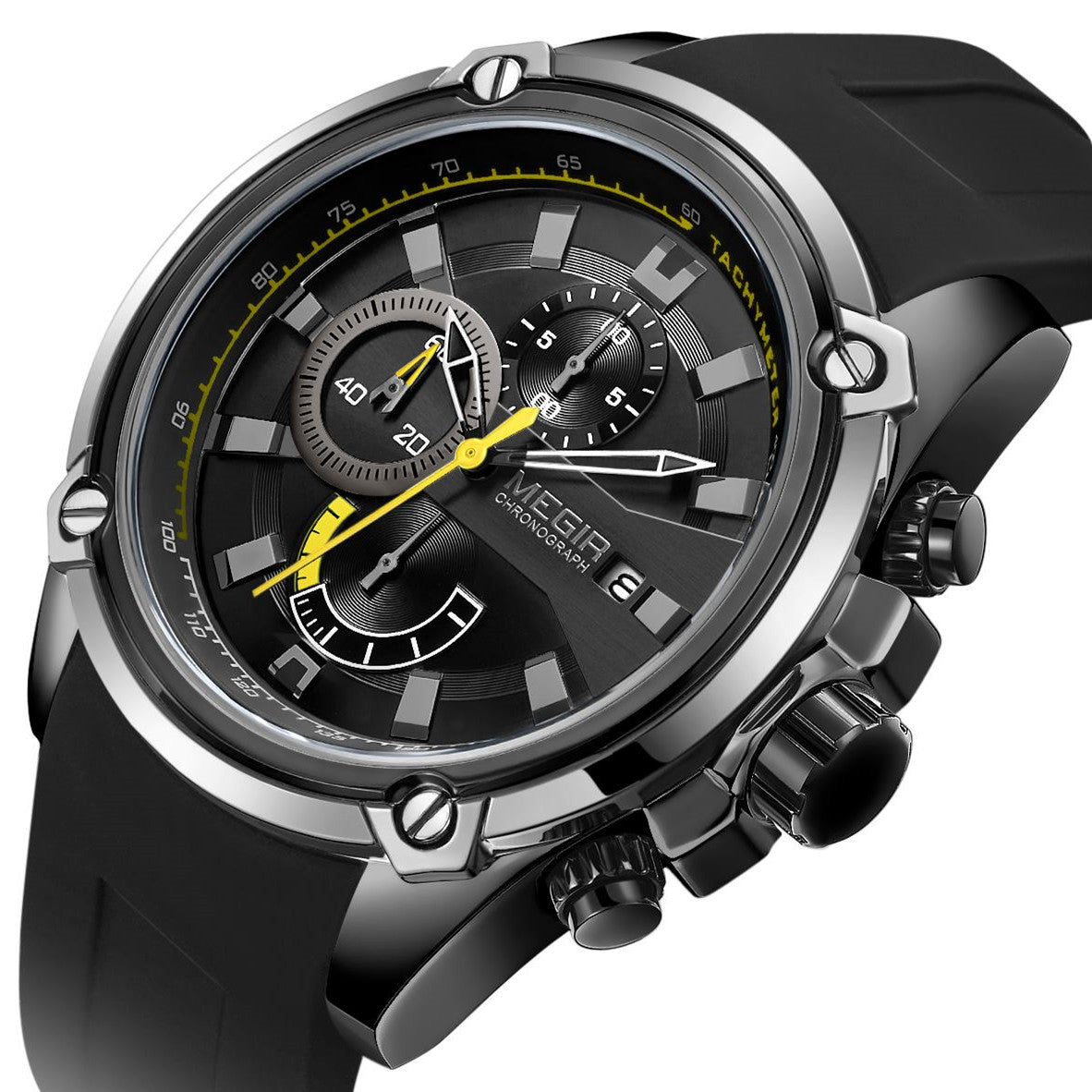 MEGIR Reloj Hombre Original Luxury Chronograph Men Sport Silicone Date Quartz Watches Waterproof Wristwatch Relogio Masculino-7