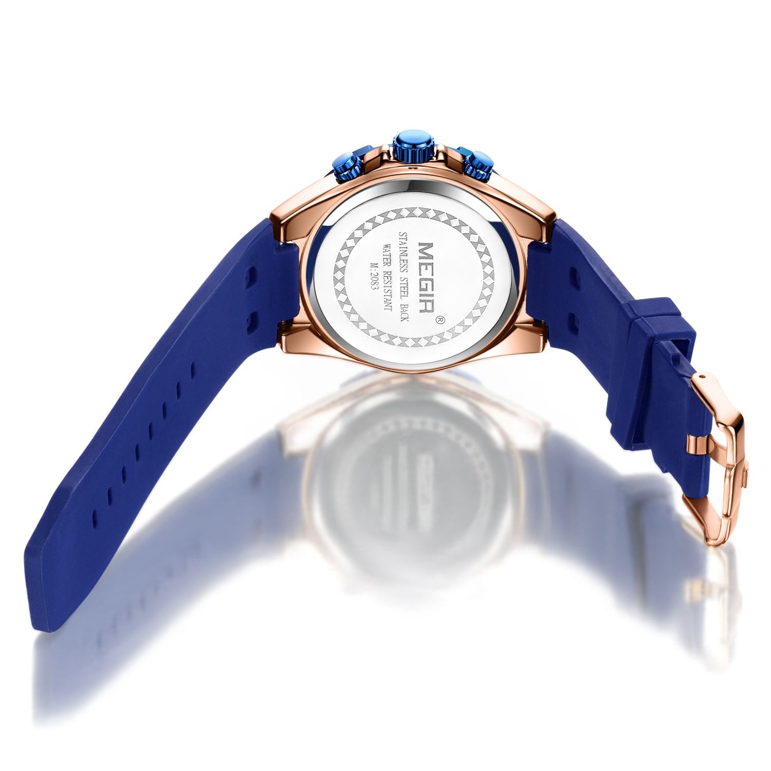 MEGIR Fashion Mens Watches Top Brand Luxury Silicone Sport Military Watch Chronograph Date Waterproof Wristwatch Male Clock 2083-9