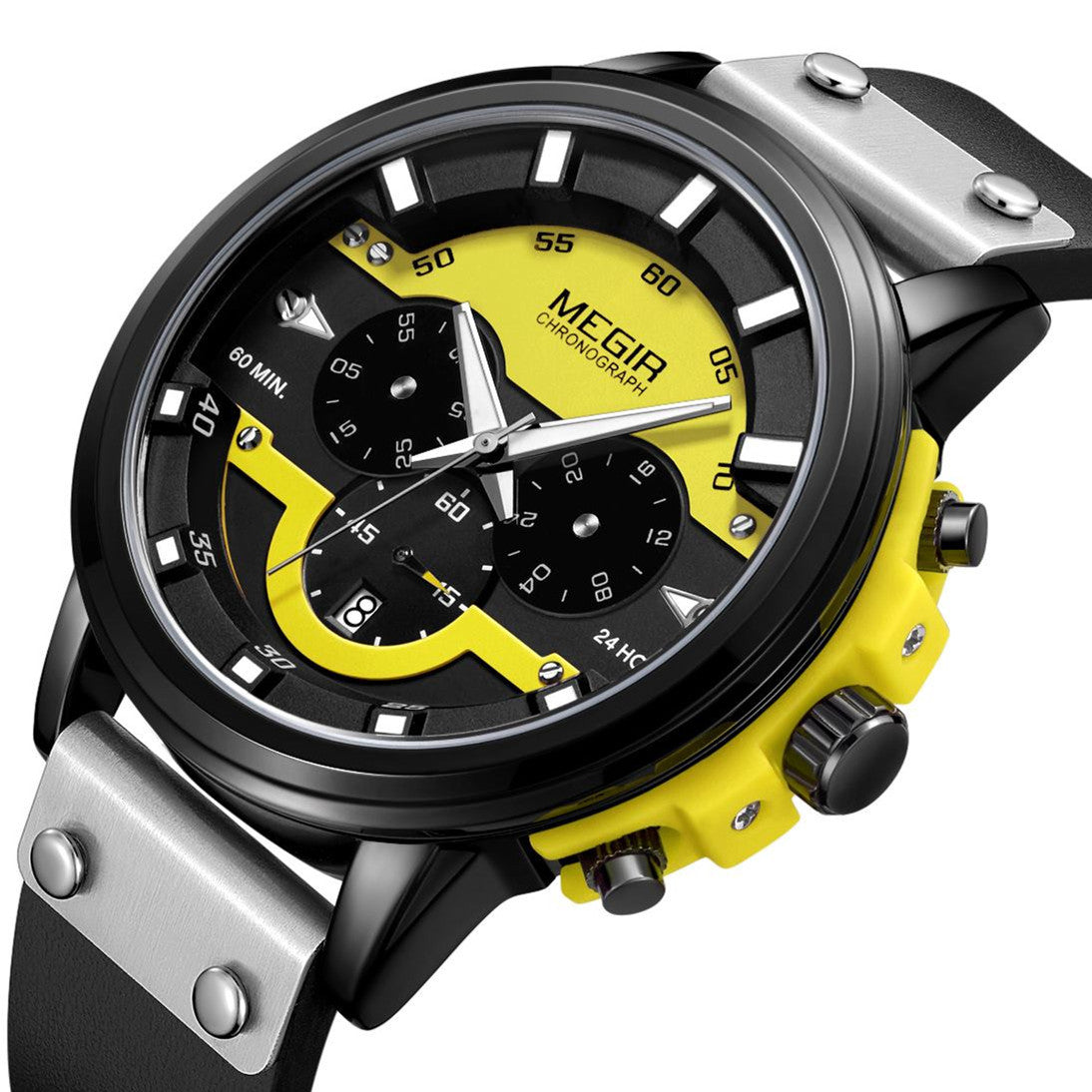 MEGIR Fashion Military Watches for Men Luxury Quartz Sport Wrist Watch Calendar Luminous Waterproof Man Clock Chronograph 2080-5