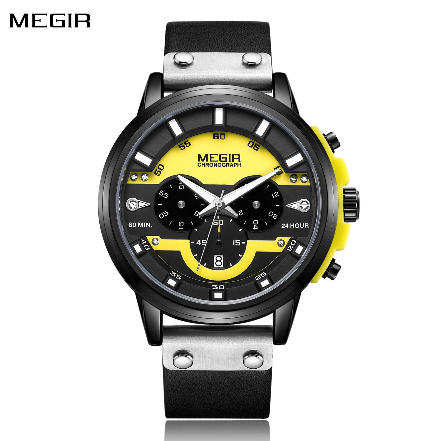 MEGIR Fashion Military Watches for Men Luxury Quartz Sport Wrist Watch Calendar Luminous Waterproof Man Clock Chronograph 2080-0