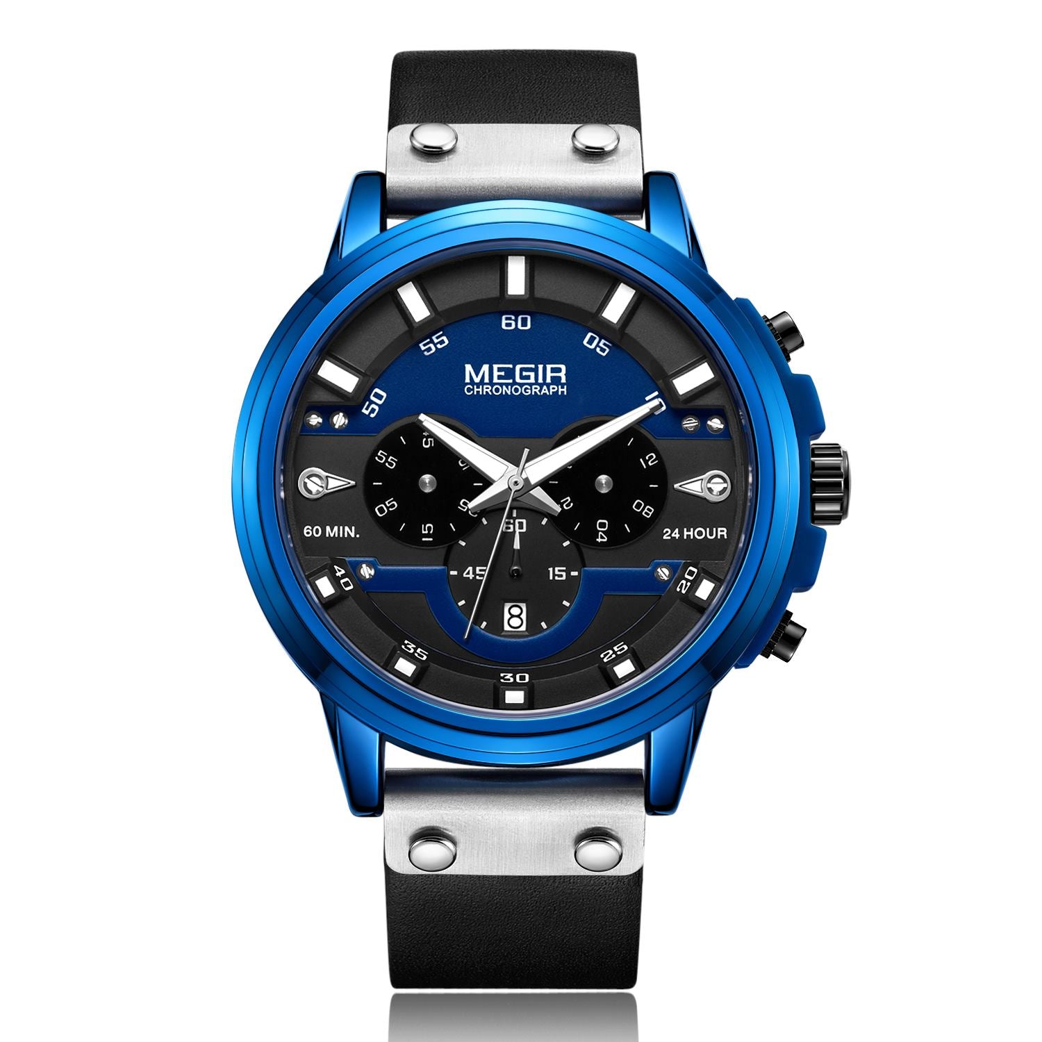 MEGIR Fashion Military Watches for Men Luxury Quartz Sport Wrist Watch Calendar Luminous Waterproof Man Clock Chronograph 2080-7