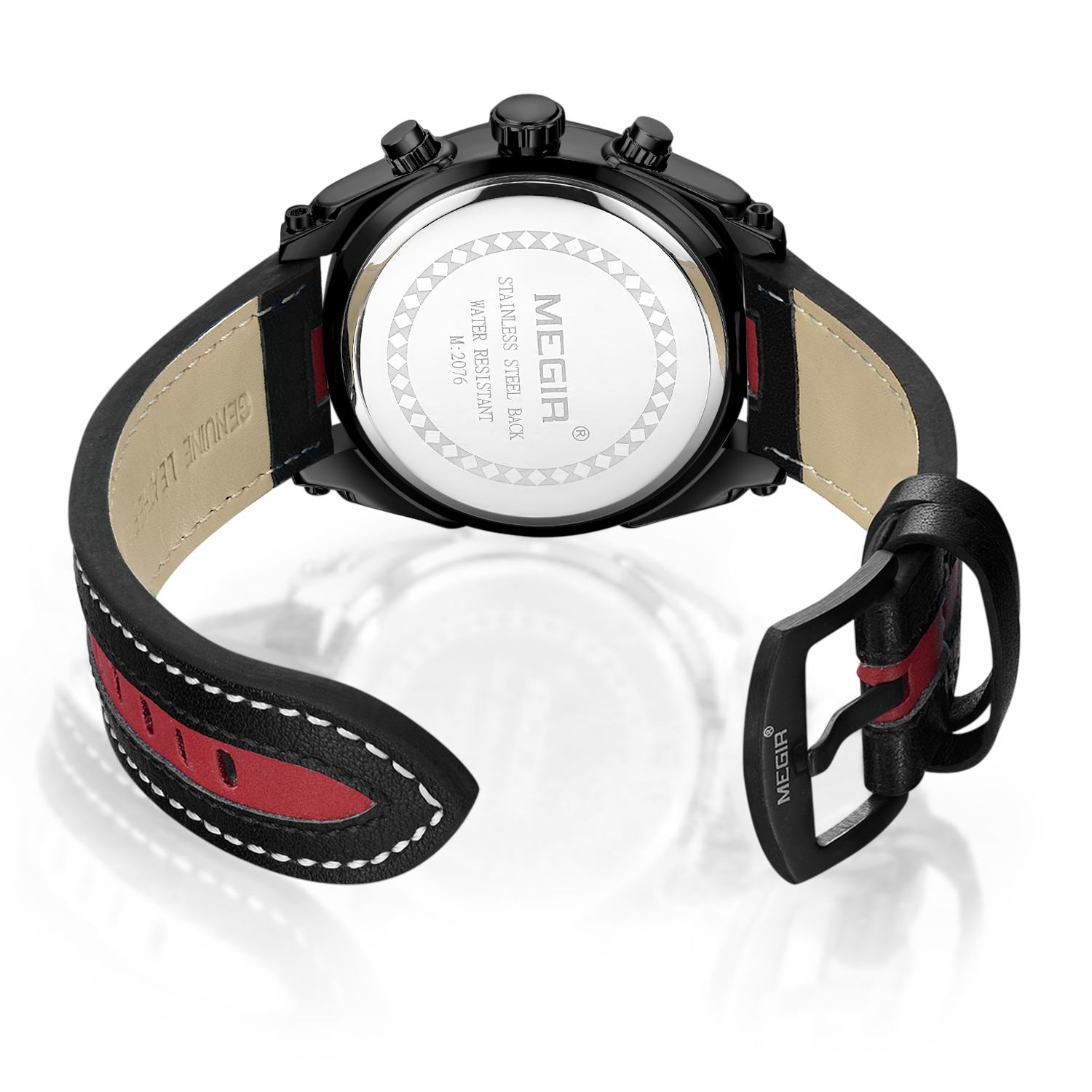 MEGIR Chronograph Sport Watch Men Quartz Wristwatches Clock Fashion Leather Army Military Watches Hour Time Relogio Masculino-7