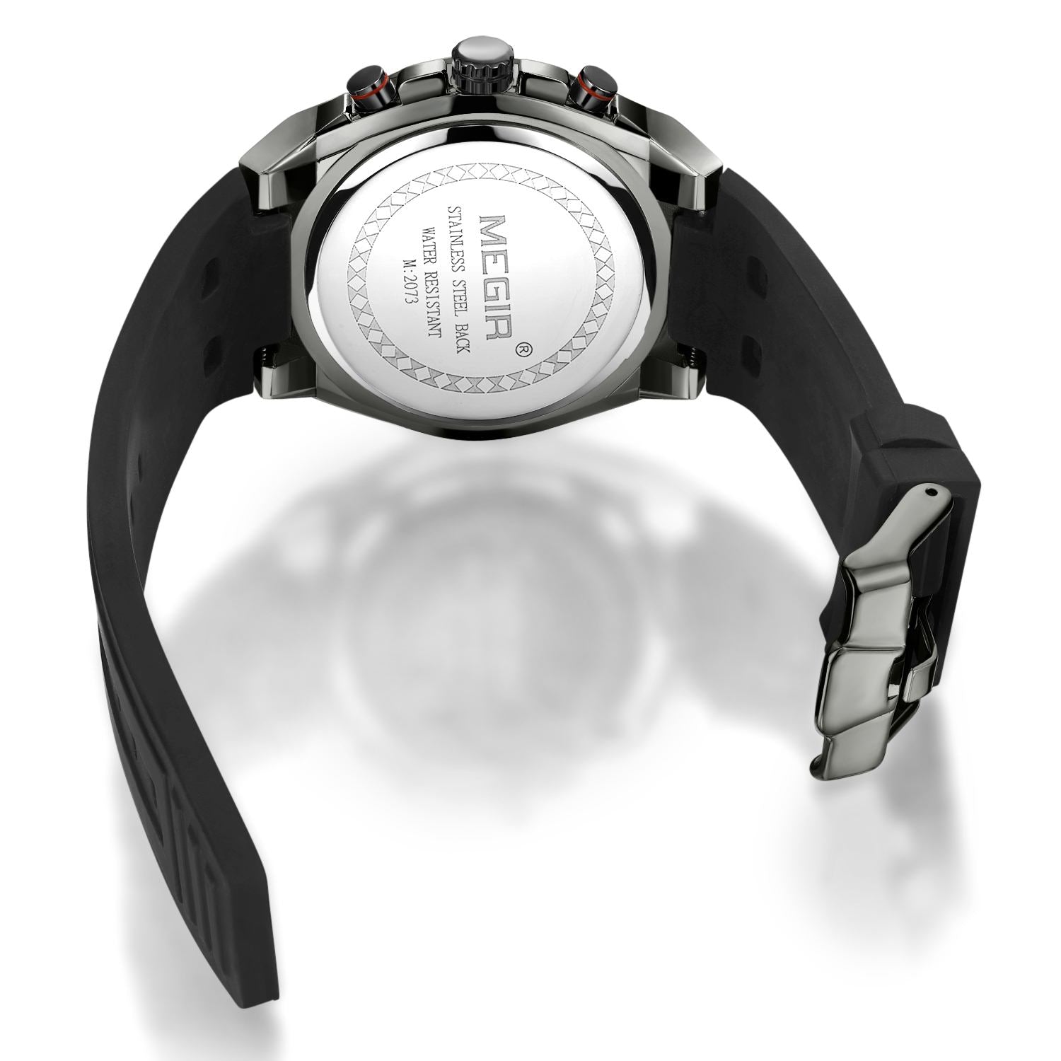 MEGIR Mens Watches Silicone Quartz Wrist Watch Chronograph Fashion Sport Business Wristwatch Luminous Male Clock Montre Homme-7