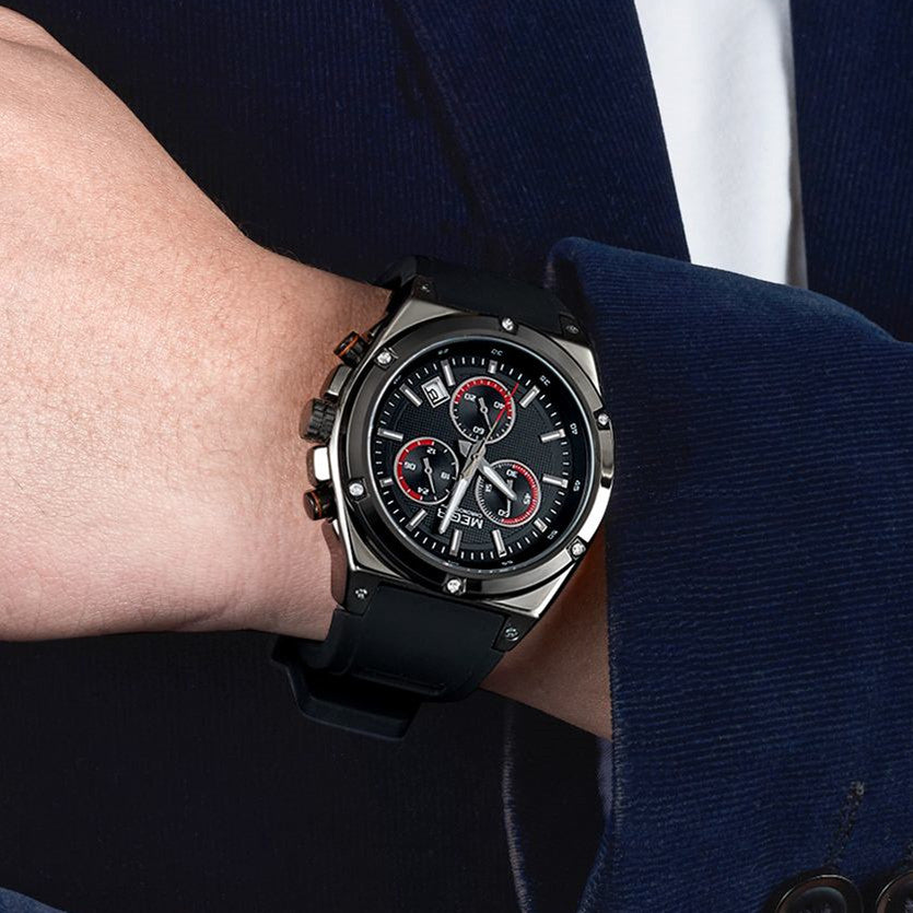 MEGIR Mens Watches Silicone Quartz Wrist Watch Chronograph Fashion Sport Business Wristwatch Luminous Male Clock Montre Homme-2